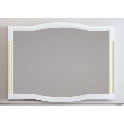 Зеркало Лаура 120, цвет белый матовый с золотой патиной