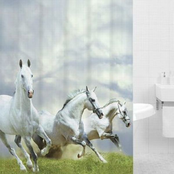 Штора для ванной Bath Plus DSP3019 HORSE (Лошади)